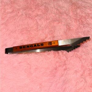 NFL Bengals Cincinnati Football Wooden Stainless Steel Grilling Tongs